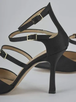 Sandali tacco 9cm raso nero