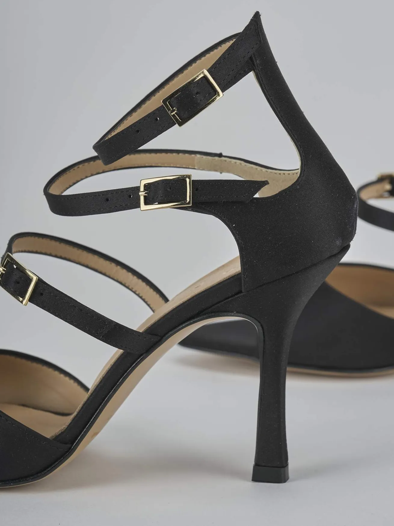 Sandali tacco 9cm raso nero