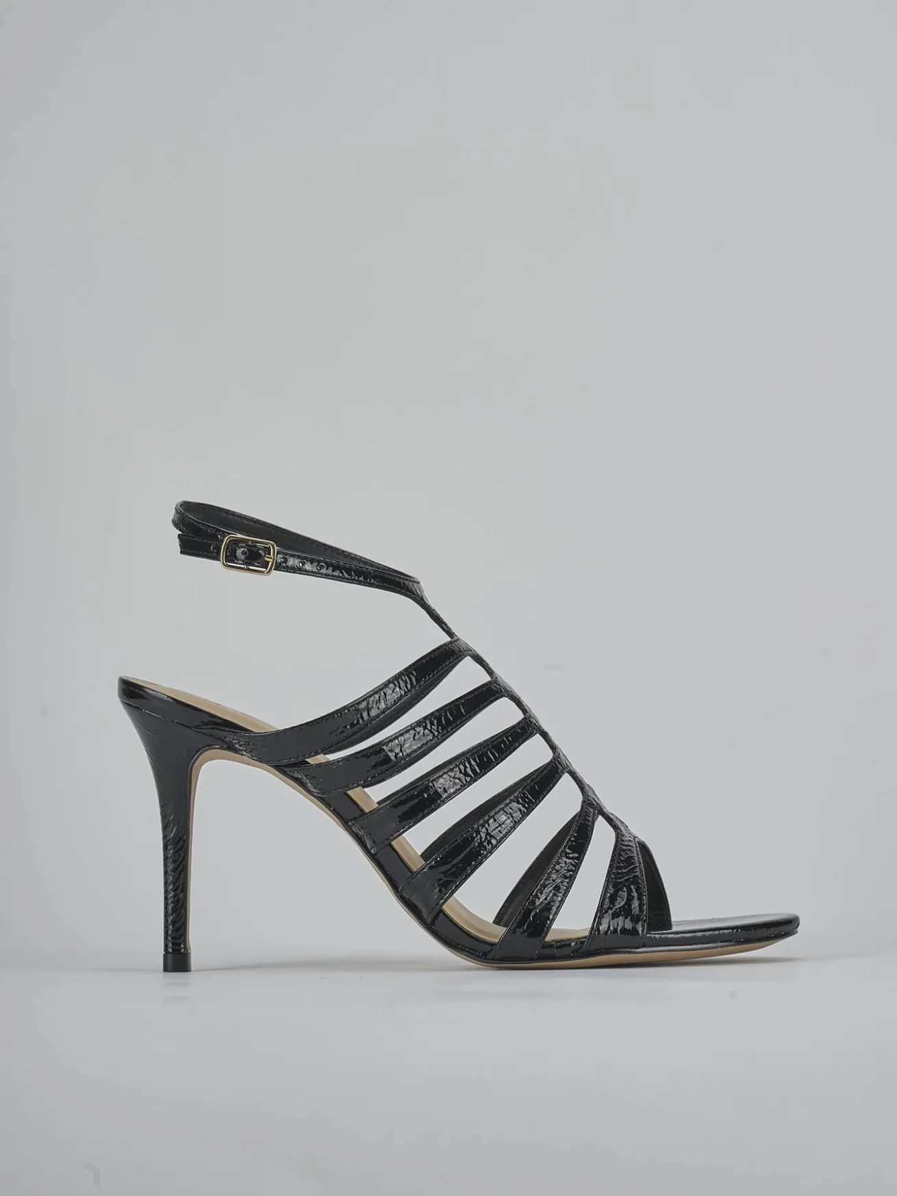 Sandali tacco 9cm vernice nero