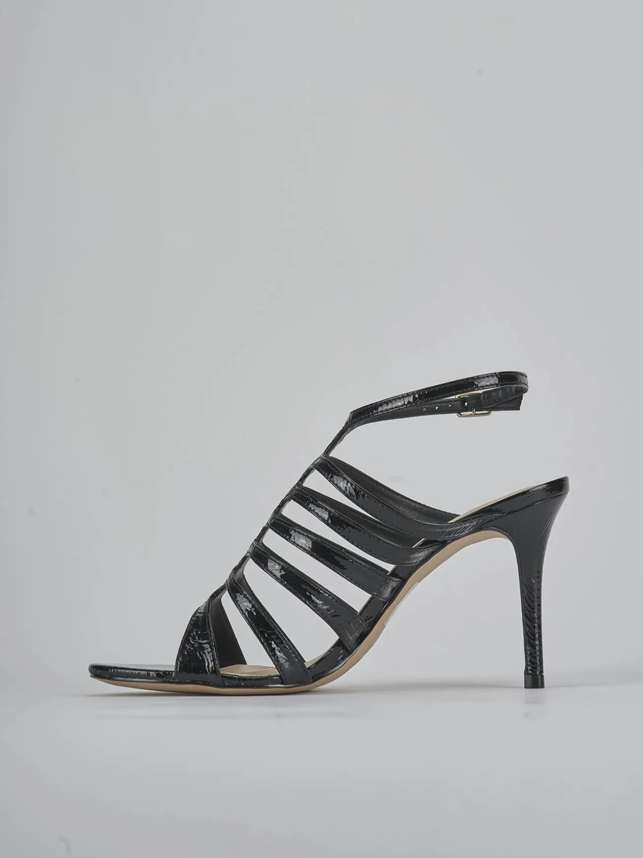 Sandali tacco 9cm vernice nero