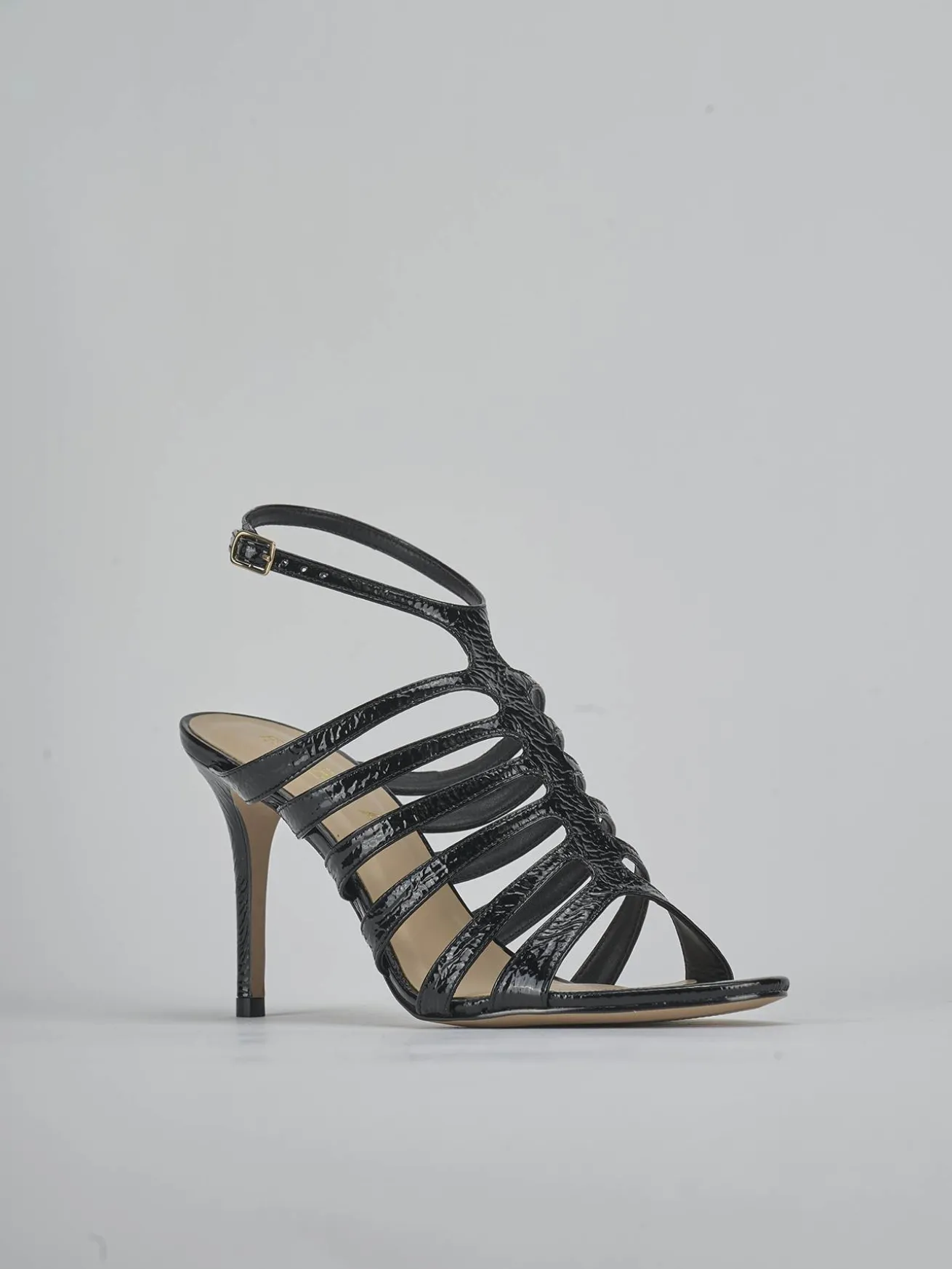 Sandali tacco 9cm vernice nero