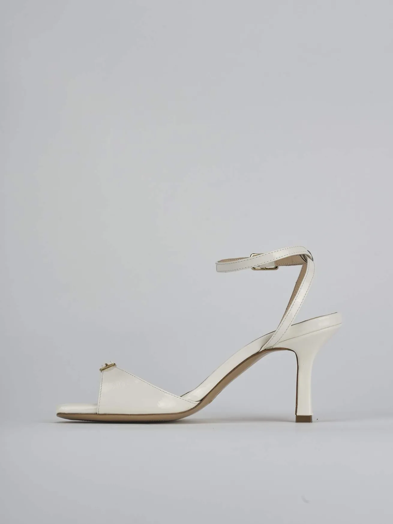 Sandali tacco 7cm vernice bianco