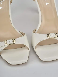 Sandali tacco 7cm vernice bianco