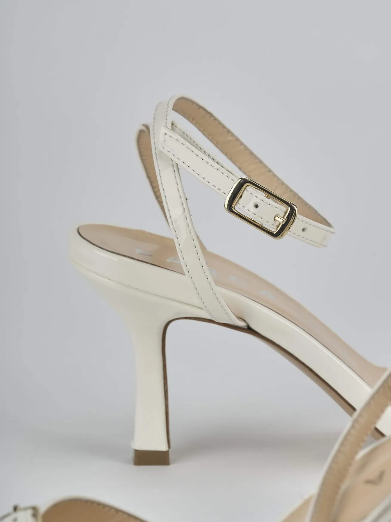 Sandali tacco 7cm vernice bianco