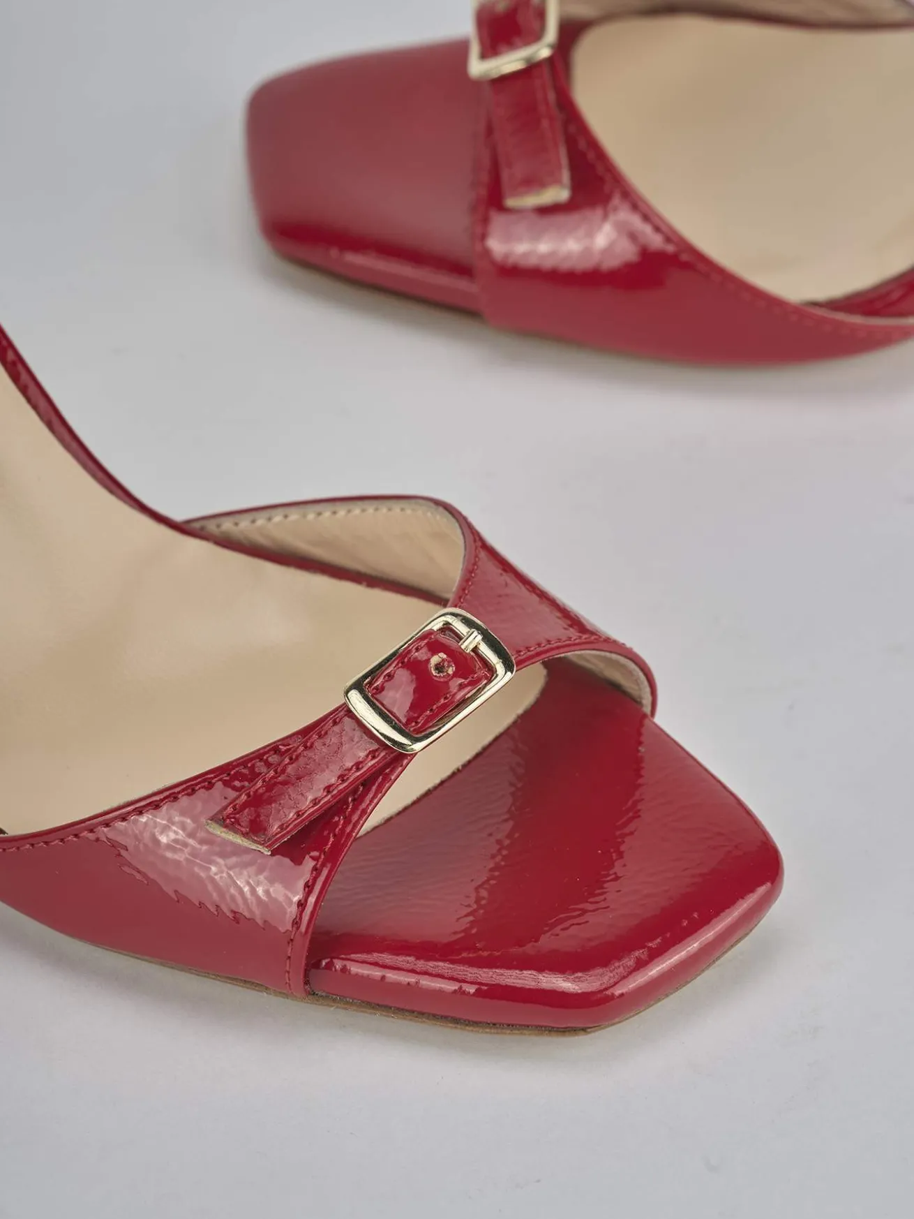 Sandali tacco 7cm vernice rosso