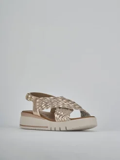 Sandali zeppa tacco 2cm pelle bronzo