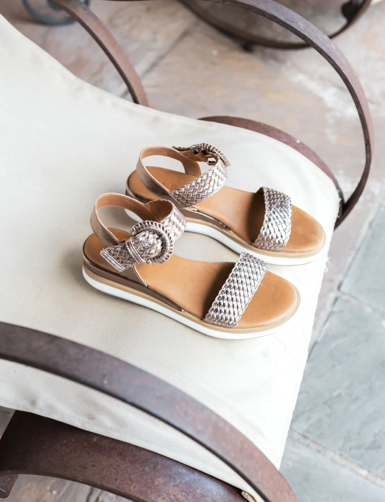 Sandali zeppa tacco 3cm pelle argento