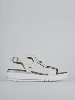 Sandali zeppa tacco 3cm pelle bianco