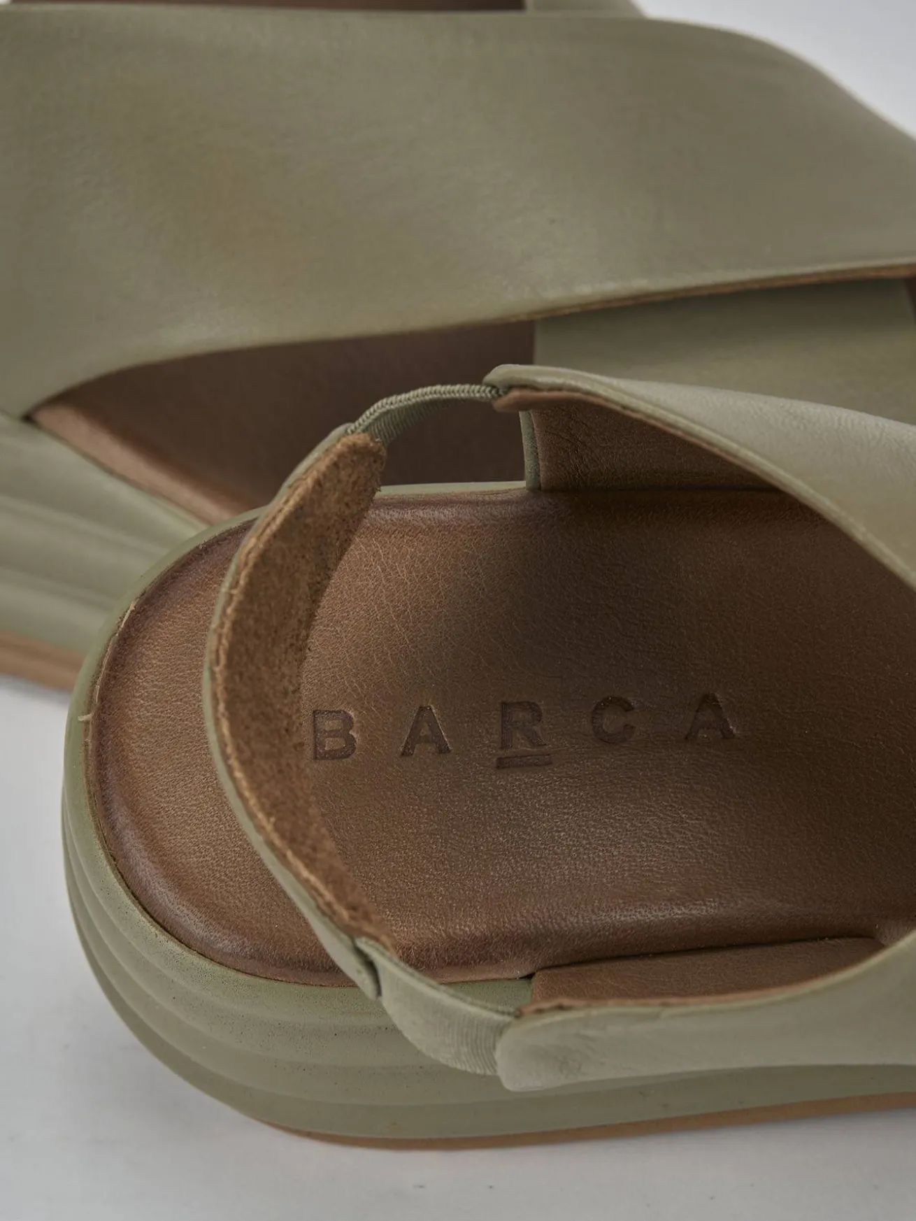 Sandali zeppa tacco 5cm pelle verde