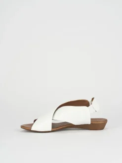 Sandali zeppa tacco 3cm pelle bianco