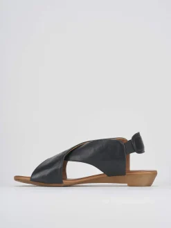 Sandali zeppa tacco 3cm pelle nero