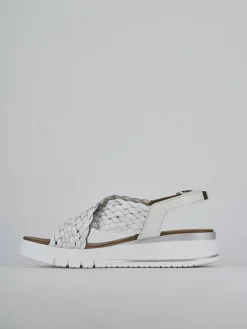 Sandali zeppa tacco 2cm pelle bianco