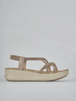 Sandali zeppa tacco 4cm pelle rosa