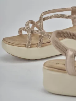 Sandali zeppa tacco 4cm pelle rosa