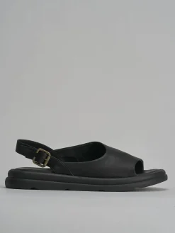 Sandali zeppa tacco 3cm pelle nero