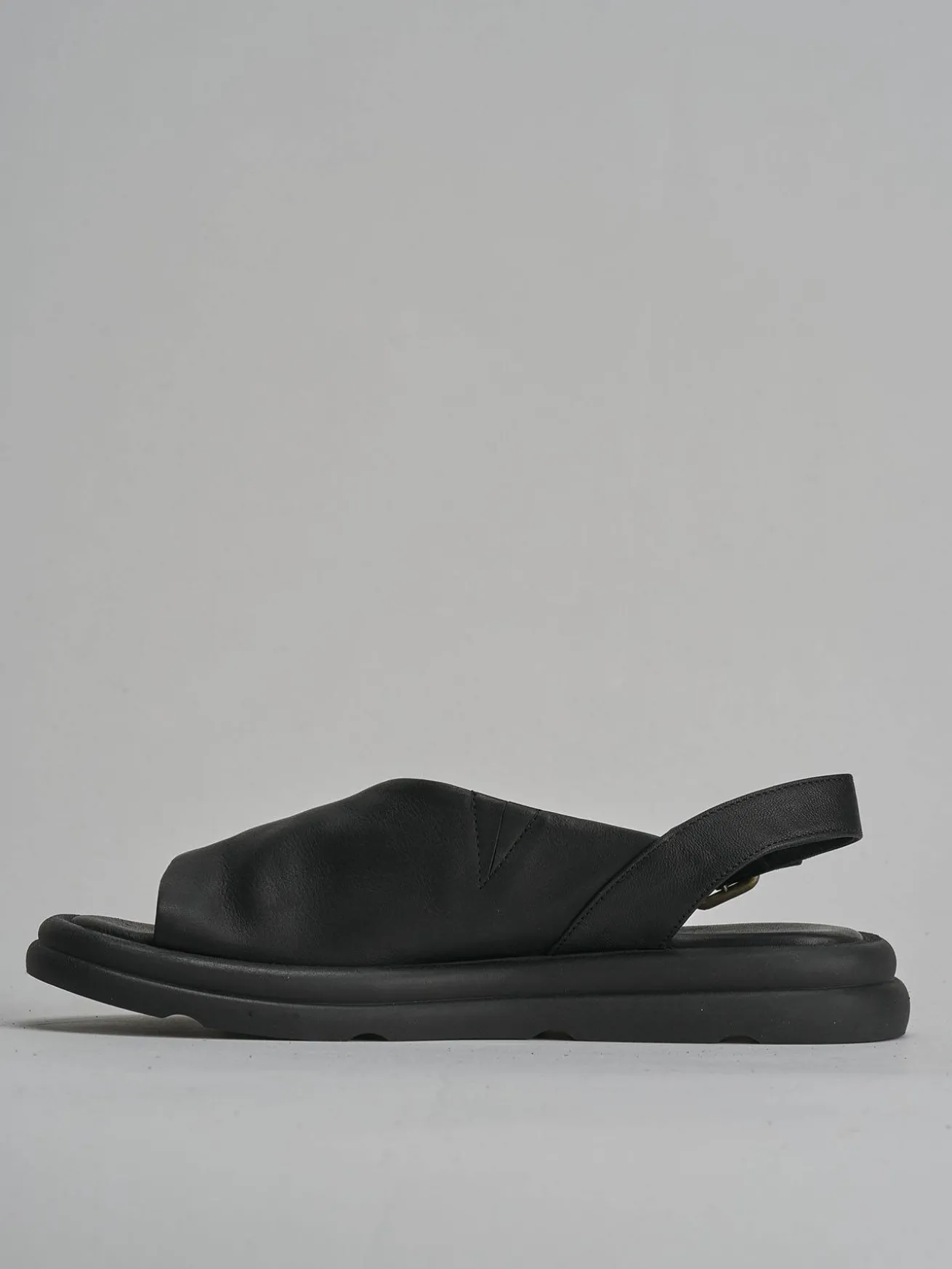 Sandali zeppa tacco 3cm pelle nero