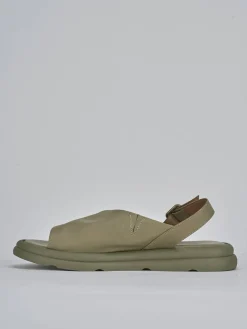 Sandali zeppa tacco 3cm pelle verde