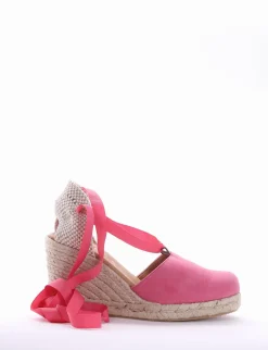 sandalo espadrilas zeppa 8 cm fuxia