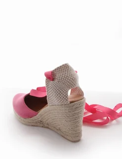 sandalo espadrilas zeppa 8 cm fuxia