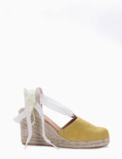 sandalo espadrilas zeppa 8 cm giallo
