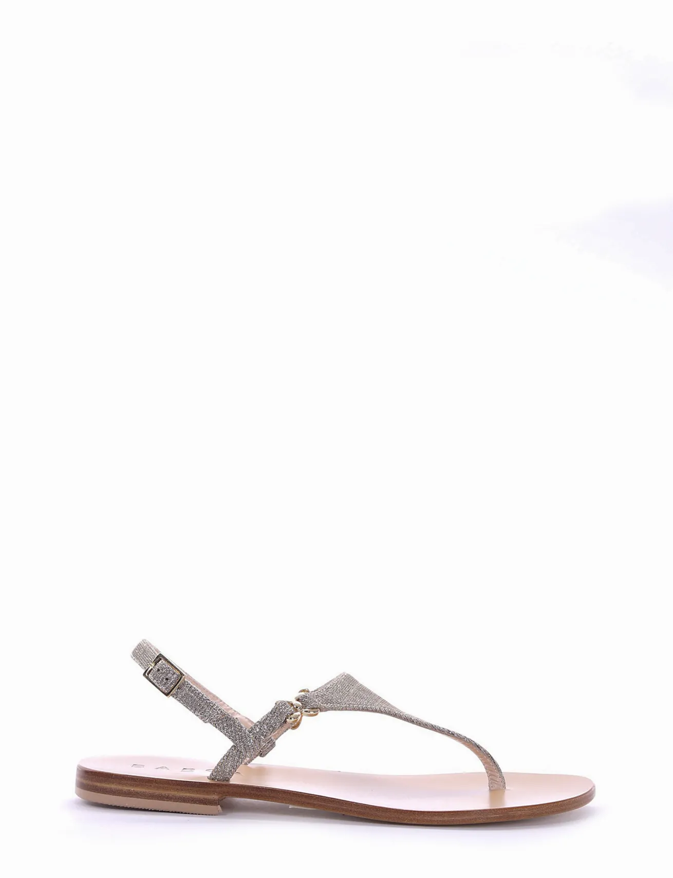 Sandalo infradito tacco 1 cm argento glitter
