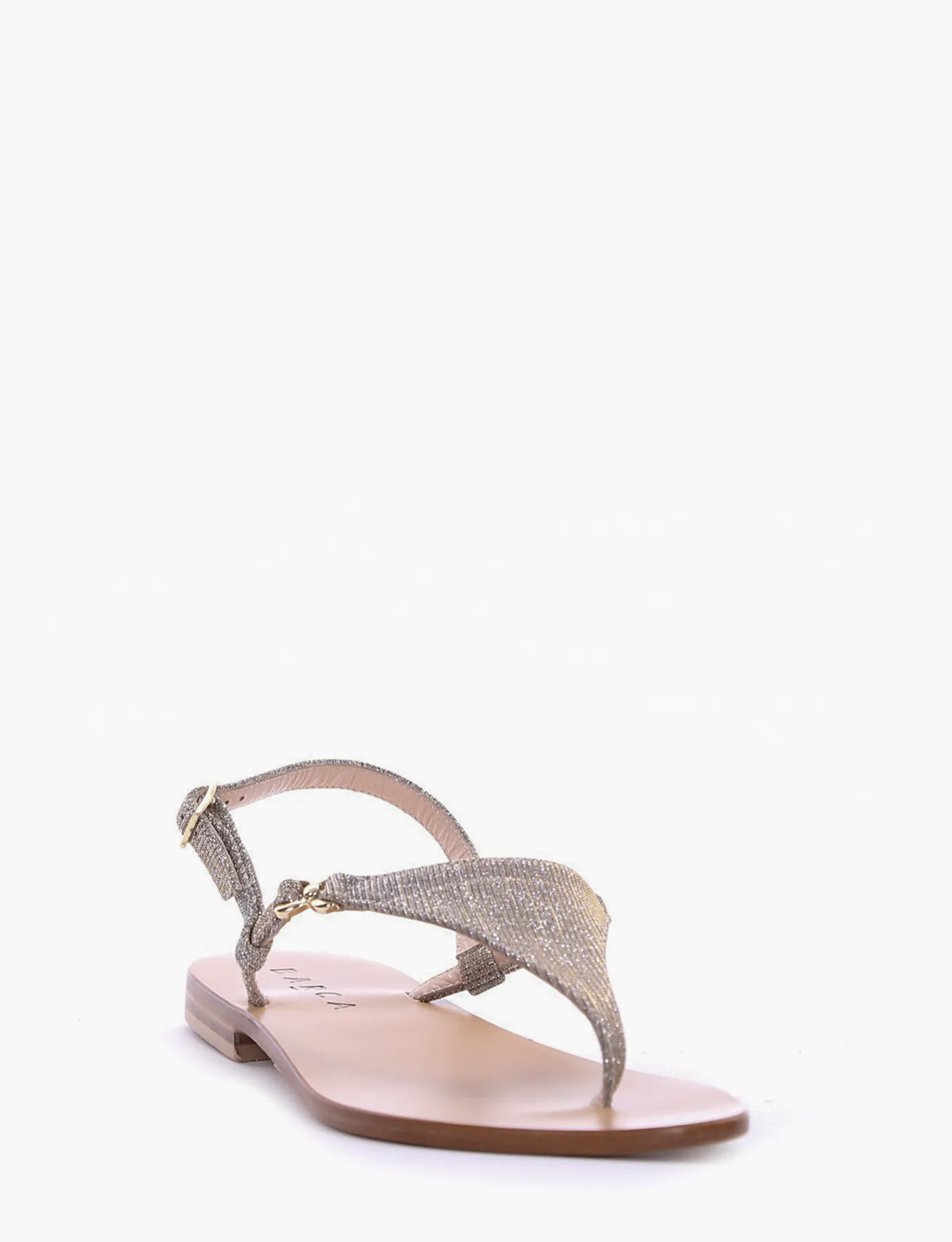 Sandalo infradito tacco 1 cm argento glitter