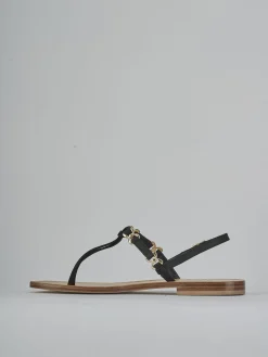 Sandalo infradito tacco 1 cm nero camoscio