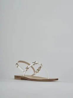 Sandalo infradito tacco 1 cm bianco pelle