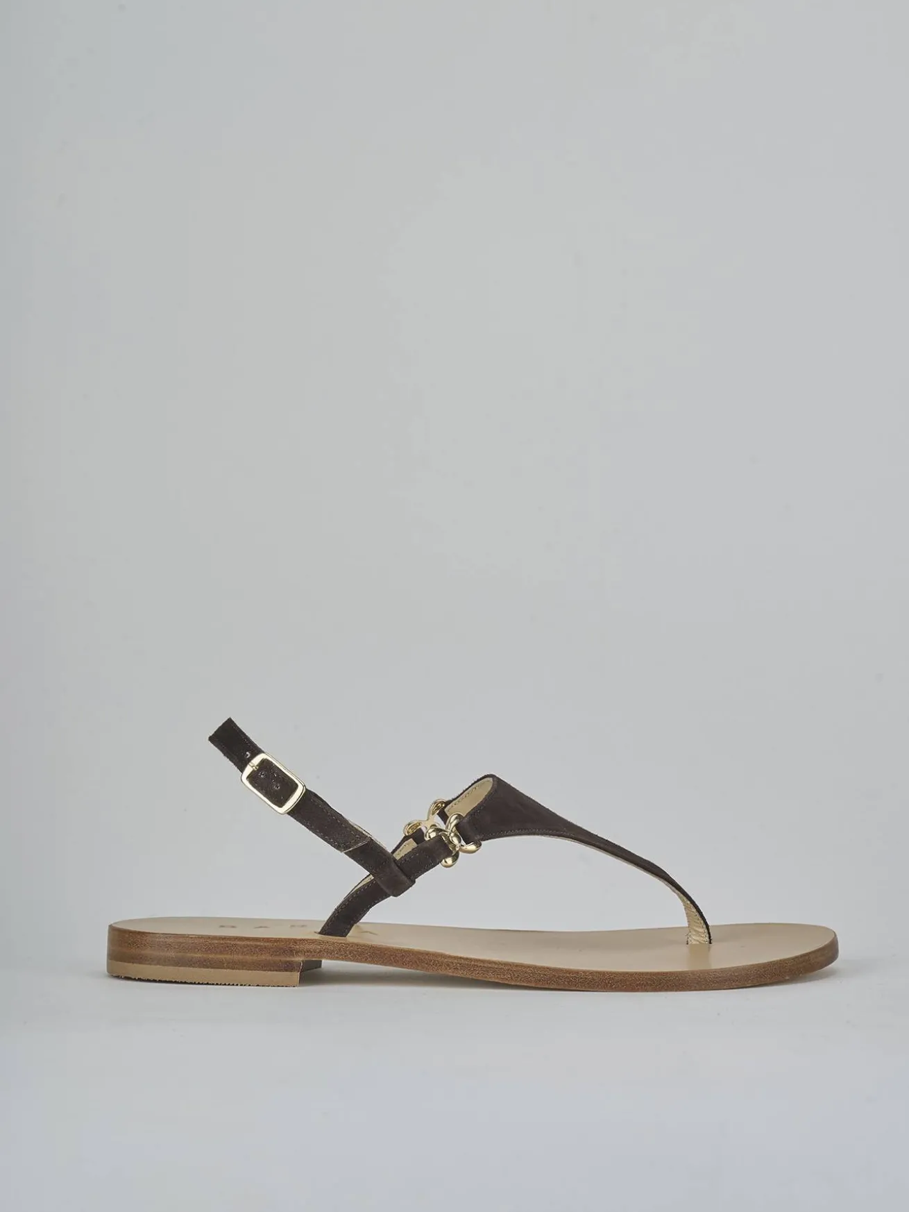 Sandalo infradito tacco 1 cm testa camoscio