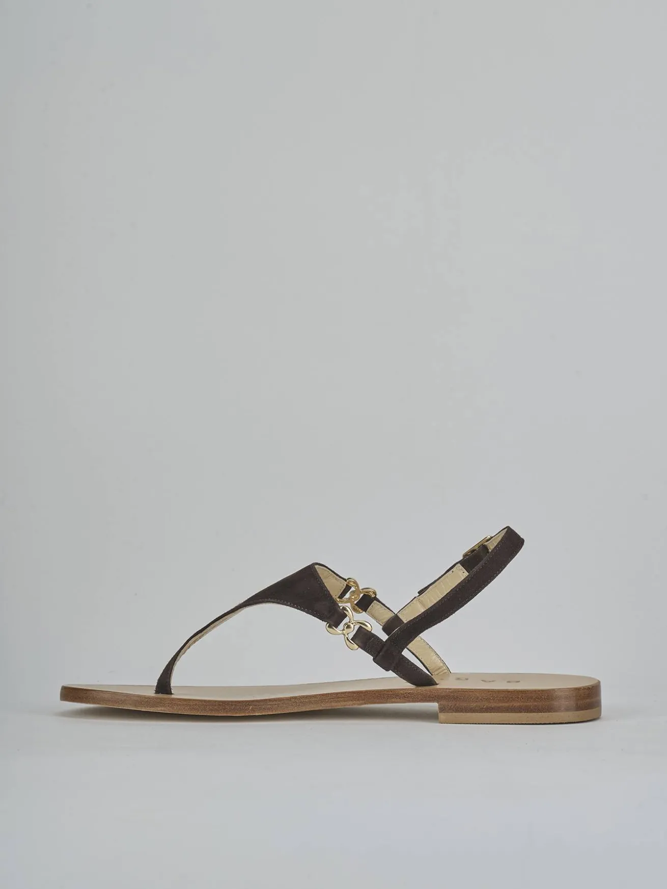 Sandalo infradito tacco 1 cm testa camoscio