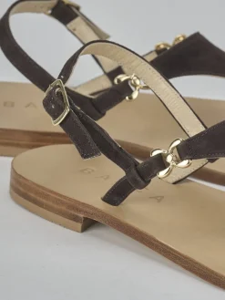 Sandalo infradito tacco 1 cm testa camoscio