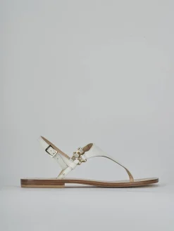 Sandalo infradito tacco 1 cm bianco pelle