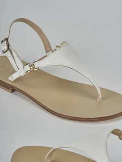 Sandalo infradito tacco 1 cm bianco pelle