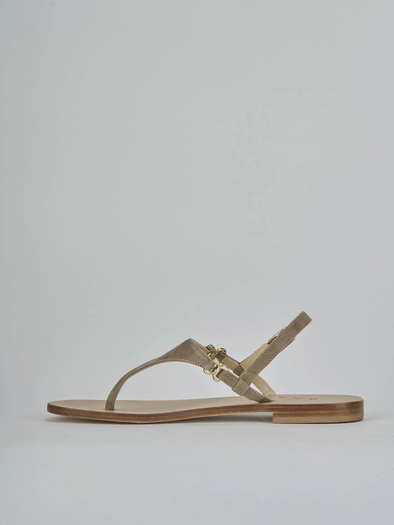 Sandalo infradito tacco 1 cm beige camoscio