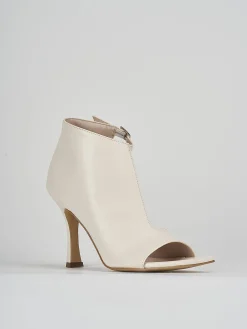 Sandalo tacco 8 cm bianco pelle