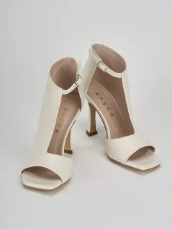 Sandalo tacco 8 cm bianco pelle