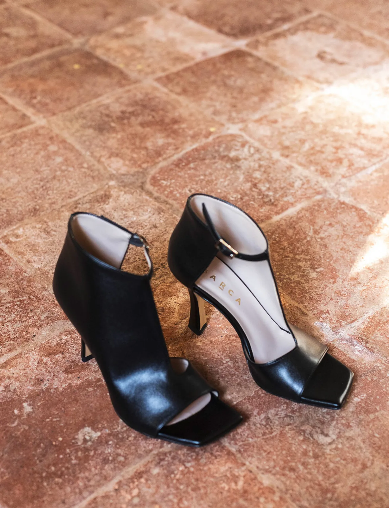 Sandalo tacco 8 cm nero pelle