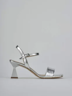 Sandalo tacco 7 cm argento pelle