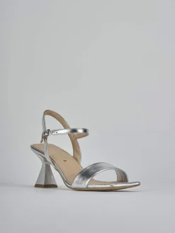 Sandalo tacco 7 cm argento pelle