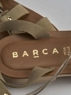 Sandalo tacco 1 cm beige camoscio