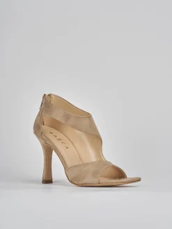 Sandalo tacco 9 cm beige camoscio