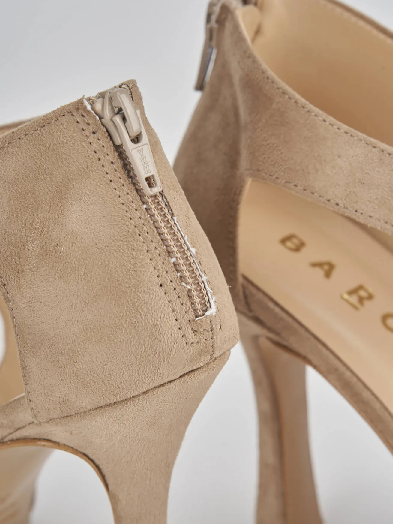 Sandalo tacco 9 cm beige camoscio