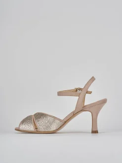 Sandalo tacco 7 cm beige pelle