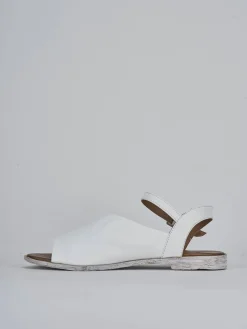 Sandalo tacco 1 cm bianco pelle