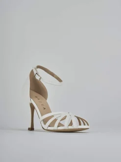 Sandalo tacco 9 cm bianco pelle