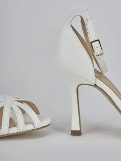 Sandalo tacco 9 cm bianco pelle