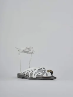 Sandalo tacco 1 cm bianco pelle