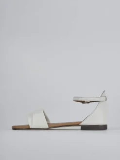 Sandalo tacco 1 cm bianco pelle