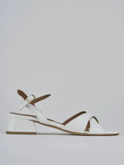 Sandalo tacco 3 cm bianco pelle