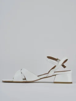 Sandalo tacco 3 cm bianco pelle
